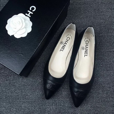 CHANEL Shallow mouth flat shoes Women--136